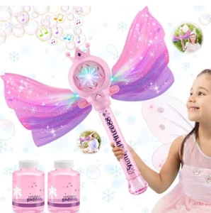 Bubble Wands For Kids Girls - LED Light And Music Bubble Machine: 3 AA Batteries - Picture 1 of 9