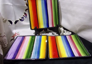 Set Of 3- Certified International- Nancy Green SERAPE 8.5" Square Salad Plates - Picture 1 of 10