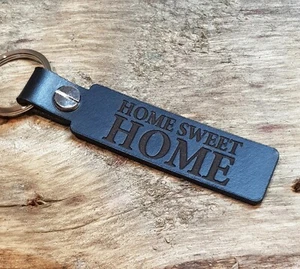 Llavero de cuero HOME SWEET HOME negro - Imagen 1 de 2
