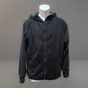 American Eagle Men’s Black Full Zip Active Flex Sz S Fleece Lined Hoodie EUC - Picture 1 of 6