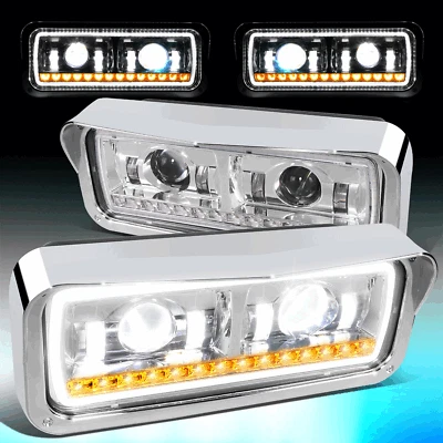 适用于 1981 - 2019 年 Kenworth W900 Western Star 4800 LED DRL 投影仪前灯 — 第 1/4 张图片