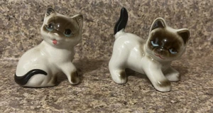 Porcelain Siamese Miniature Cat Figurines Set - Picture 1 of 8