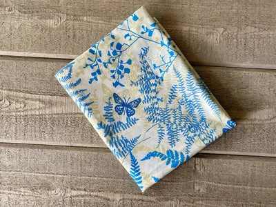 Vintage Vera Neumann Fern Shadow Pillowcase Blue Yellow Rare  - Image 1 of 3