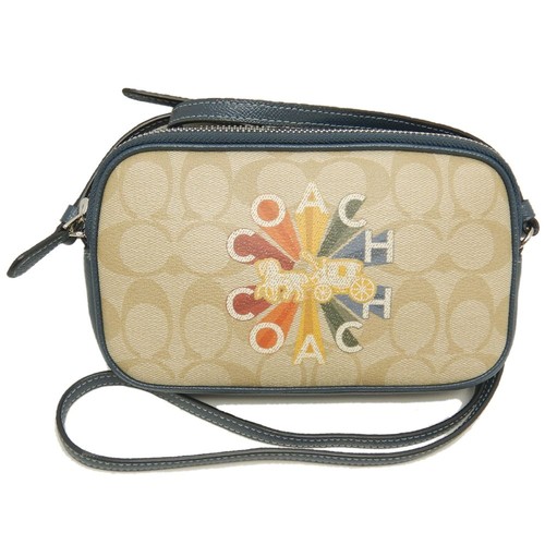 Coach F77882 Borsa a Tracolla Radiale Arcobaleno Rivestita Tela X Pelle Navy Outlet2 Pn