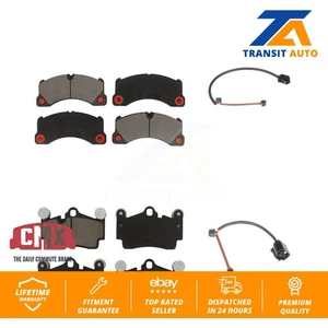 Front Rear Ceramic Disc Brake Pads And Wear Sensors Kit For Porsche Cayenne - Picture 1 of 9