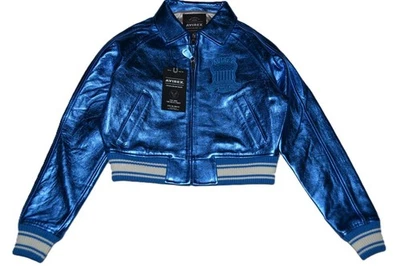 AUTÊNTICA JAQUETA AVIREX FEMININA CROPPED ICON LIMITADA AZUL ELÉTRICA TODOS OS TAMANHOS NOVA COM ETIQUETAS - Imagem 1 de 4