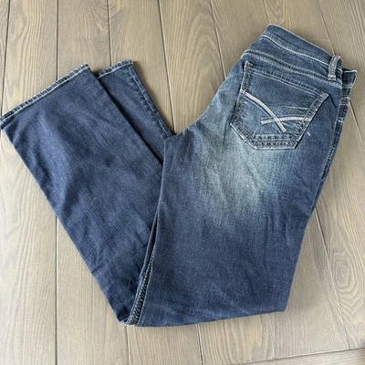 Мужские джинсы с пряжкой BKE Aiden Bootcut 32x34 темно-синие стрейч премиум-класса из денима - Изображение 1 из 4