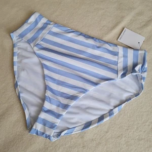Nuevo con etiquetas Parte inferior de bikini para mujer talla grande azul blanco rayas Gibson+ Latimer  - Imagen 1 de 10