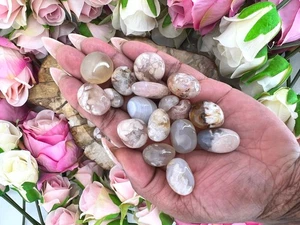 Blumenachat Tumble Stone - Tumble Flower Achat - Blumenachat Trommelt - - Bild 1 von 10