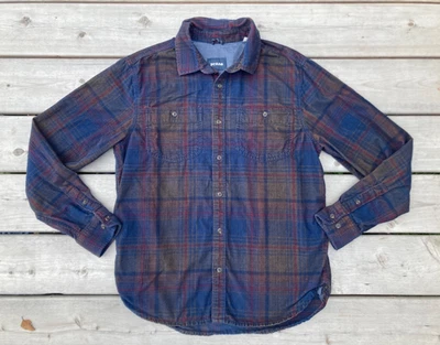 Prana Mens Long Sleeve Button Up Chest Pocket Cotton Plaid Corduroy Shirt Size M - Image 1 of 4