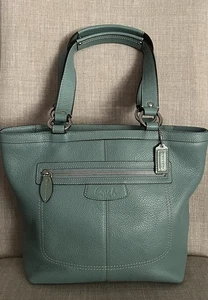 Borsa a tracolla Coach nuova senza etichette in pelle blu schiuma di mare - Foto 1 di 21