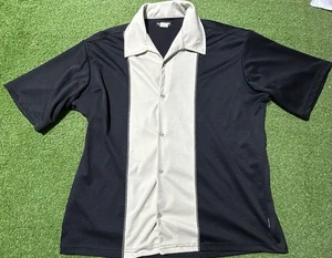 VINTAGE BC ETHIC THREE STAR KNITS BUTTON UP ROCKABILLY BOWLING SHIRT XL USA - Picture 1 of 6