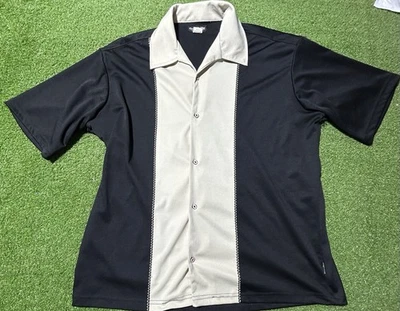 VINTAGE BC ETHIC THREE STAR KNITS BUTTON UP ROCKABILLY BOWLING SHIRT XL USA - Image 1 of 4