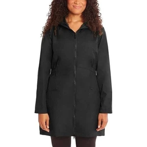 *NWT* Kirkland Signature Ladies Hooded Windbreaker Rain Jacket (Black,L) - Picture 1 of 4