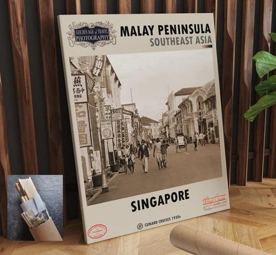 ARTE DE PARED DE LIENZO Singapur Asia Península Malaya 24x30 pulgadas Foto 1 de 4