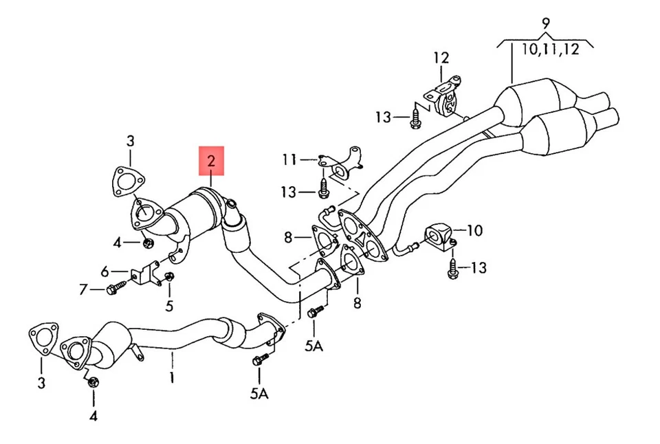 Tubo de escape original AUDI VW Q7 con cilindros precatalizadores 4-6 7L0254301GX Foto 1 de 1