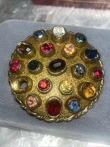 Vintage Arthur “Art” Pepper Brooch Rhinestones Signed Missing One Stone! - Picture 1 of 4