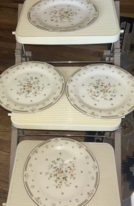 Vintage American Royalty Spring Gardens Porcelain Dinner Plates Set Of 4 - Picture 1 of 5