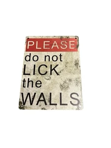 NEW wood sign home decor novelty hanging do not lick the walls - Picture 1 of 3