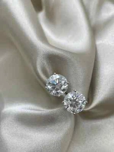 3.00Ct Round-Cut VS1/G Lab Grown Diamond Solitaire Stud Earring 14K White Gold - Picture 1 of 5