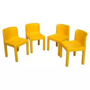 Set of 4 yellow chairs “4875” mod. by Carlo Bartoli for Kartell-70s - Bild 1 von 11