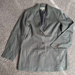 Eddie Bauer Blazer Mens Sz LT 44 100% Linen Lined Grey Sport Coat Suit Jacket - Picture 1 of 10