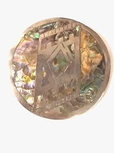 Vtg 92.5 Sterling Silver & Abalone Brooch Pin Pendants Taxco Mexico Signed EMT - Picture 1 of 7