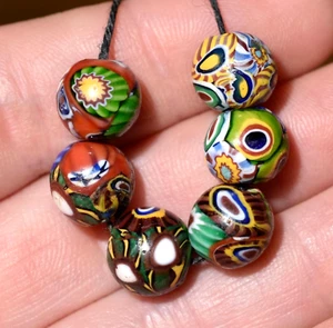 Antike runde venezianische Millefiori italienische Murrine mehrere Rohrperlen afrikanischer Handel - Bild 1 von 11