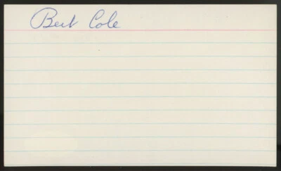 Bert Cole Signed Autographed Index Card JSA - Image 1 of 2