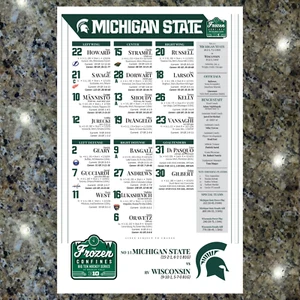 2025 Frozen Confines Michigan State Hockey Line Card Program NCAA Wrigley Field - Picture 1 of 1
