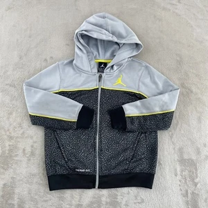 NIKE Air Jordan Zip Up Hoodie Kids Large 6-7 Yrs ThermaFit Jumpman Elephant Skin - Picture 1 of 10