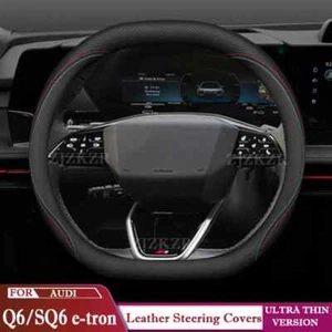 Car Steering Wheel Cover For Audi Q6 E-tron 2023-2025 SQ6 E-tron 2024-25 Leather - Picture 1 of 11
