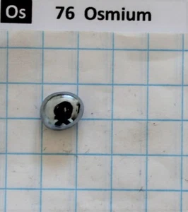 10.22 gram 99.95% solid Osmium metal pellet pure element 76 sample - Foto 1 di 3