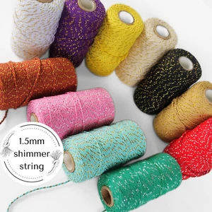 1.5mm shimmer string warp, foil thread, weaving twine, thin coloured cotton - Picture 1 of 9