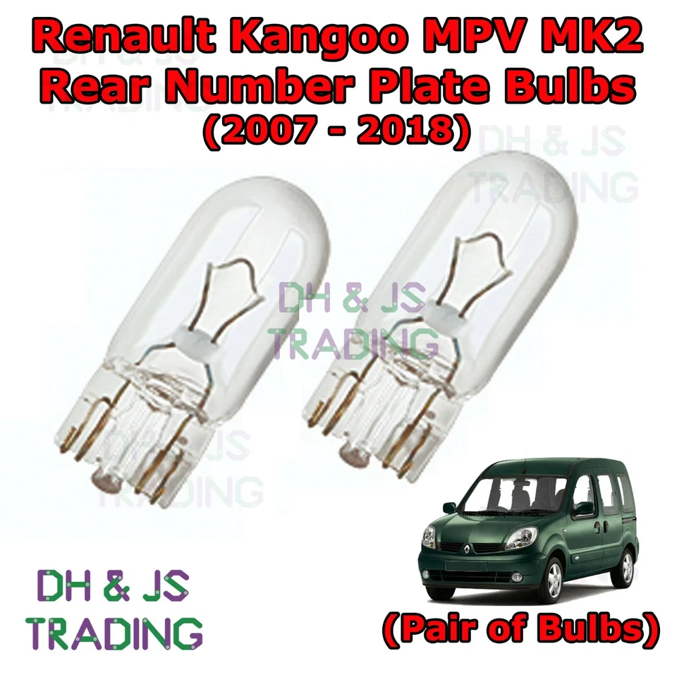 Bombillas reguladoras para matrícula trasera Renault Kangoo bombilla MPV (07-18) Foto 1 de 1