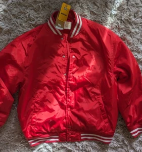 Ladies Levis Gold Tab Baseball Jacket - Red - Small - BNWT - Picture 1 of 8