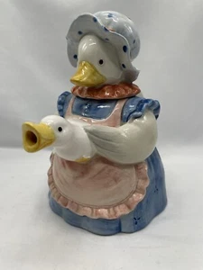 Otagiri Teapot Mother Goose Ceramic Figurine Hand Crafted in Japan Vintage 8” - Picture 1 of 9