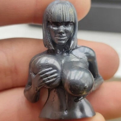 Black Solid Bronze Plump Breast Girl Nude Female Body Beauty Statue Body - Image 1 of 4