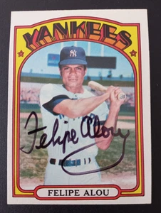 Montreal Expos Felipe Alou 1972 Topps card signed-autographed - Picture 1 of 2