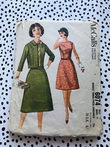 Vintage McCalls Kleid Schnittmuster 6074 3 teilig Anzug Rock Jacke Bluse 60er Jahre - Bild 1 von 2