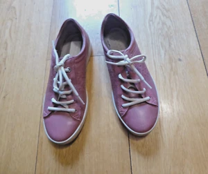 ECCO pink soft leather ladies lace-up shoes trainers s5 (38) - Picture 1 of 5