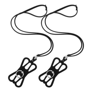 2pcs Smartphone Neck Strap Adjustable Phone Lanyard Silicone Mobile Phone Holder - Picture 1 of 12