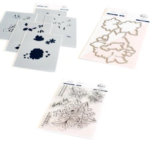 Pinkfresh Studio "DREAMY FLORALS" Stamps, Dies and Stencils Set MSRP $54 - Picture 1 of 3