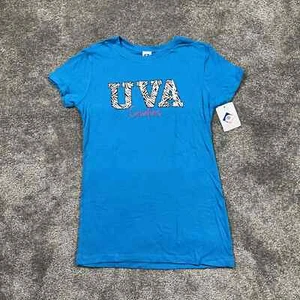 Camicia Virginia Cavaliers donna grande blu manica corta UVA NCAA wahoo. - Foto 1 di 10