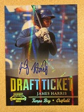 2011 PLAYOFF CONTENDERS DRAFT TICKET #DT76 JAMES HARRIS AUTO SIGNED TB RAYS