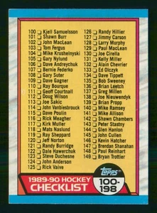 CHECKLIST CARD 100-198 *UNMARKED* 1989-90 TOPPS 1989-90 NO 198 NRMINT+ 63035 - Bild 1 von 2