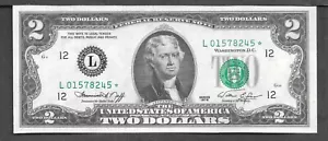 1976 $2 STAR Note, L01578245* UNC - Picture 1 of 2