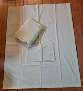 Vintage Sears Perma-Prest Sheet Set Solid Yellow Percale 81" x 104" USA Made - Picture 1 of 5