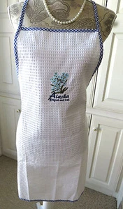 ALASKA State Souvenir BIB APRO Embroidered Blue Forget Me Not State Flower NOS - Picture 1 of 5