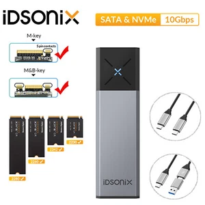 Adaptateur M.2 NGFF NVMe SATA USB C 3.2 GEN 2 boîtier SSD externe étui - Photo 1/20